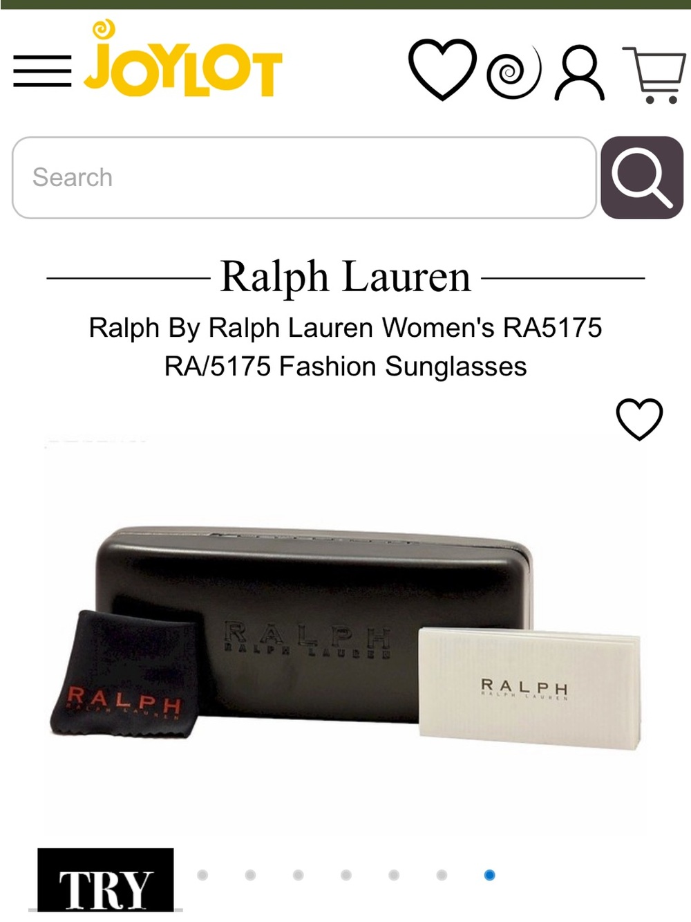 Ralph Lauren Black Sunglasses Case with Branded Cloth and Box